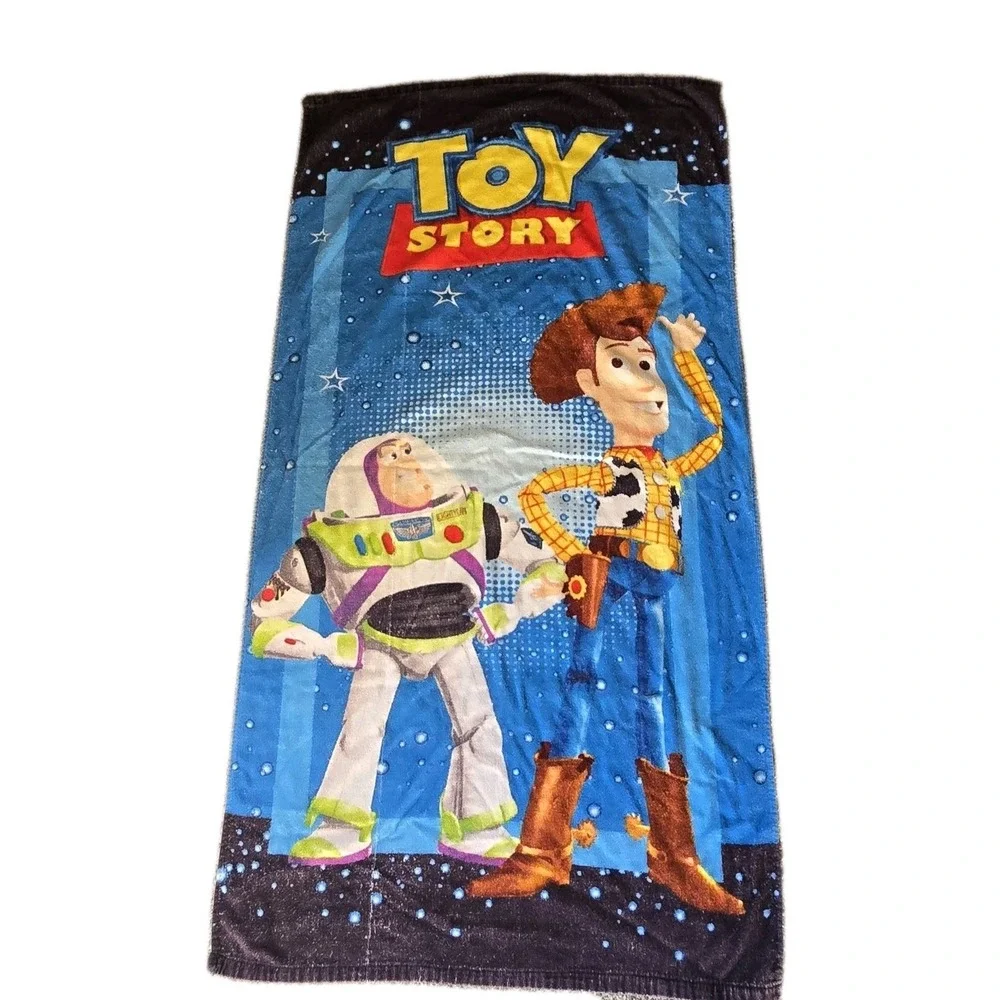 VINTAGE Disney Pixar TOY STORY Beach Towel 30x60 Woody Buzz‎ Lightyear 90s